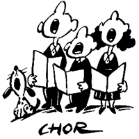 Eine Zeichnung von einem Chor